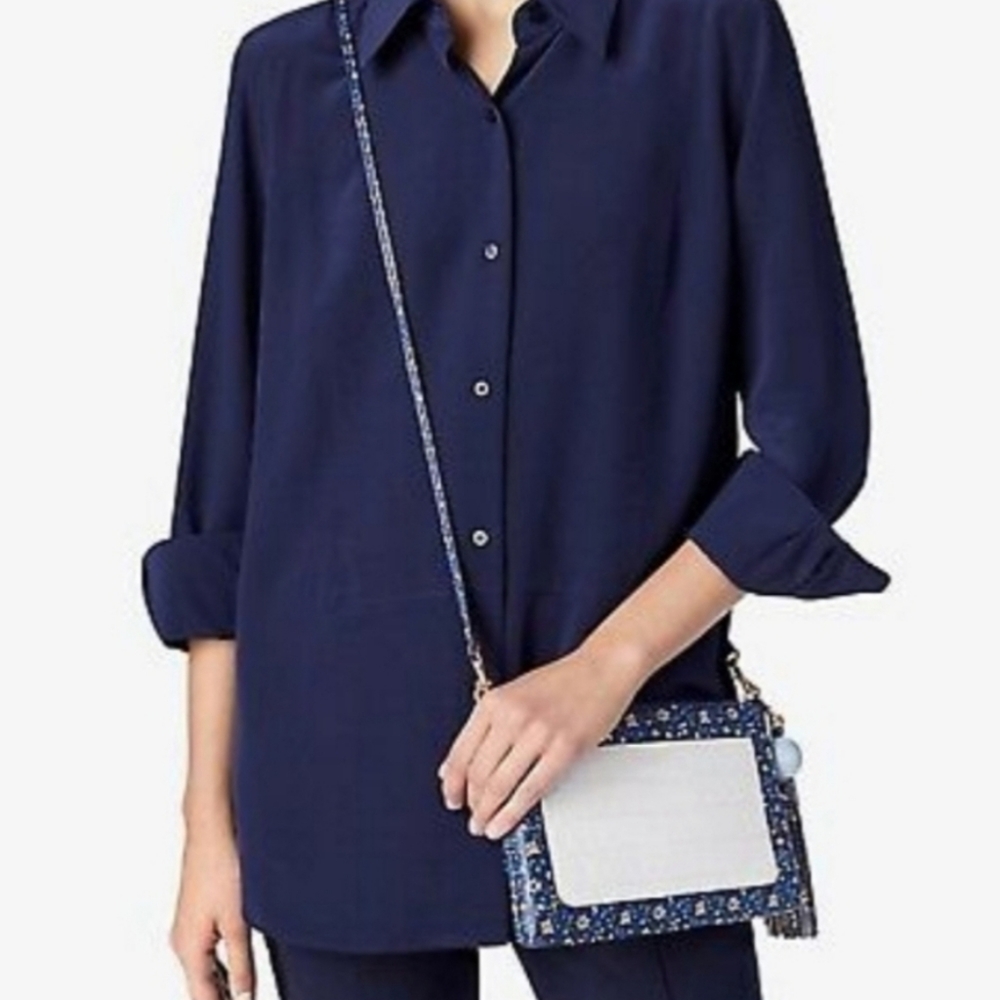 Tory Burch Blue Pansy Crossbody.  NwT